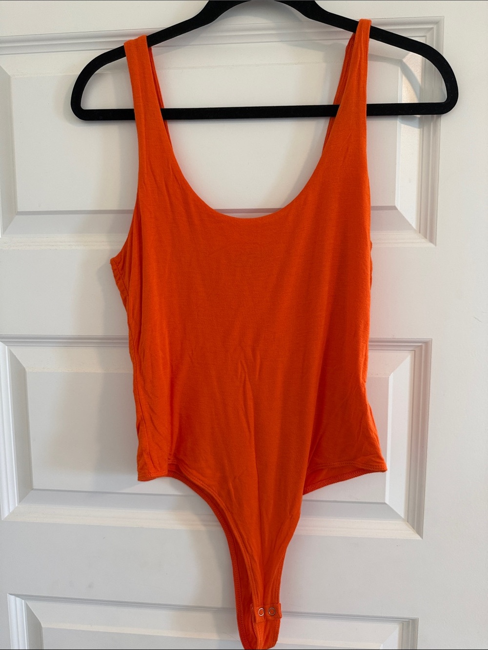 Sleeveless Orange Women's Bodysuit - Classic Scoop Neck